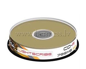 Diski CD-R Lightscribe, Cakebox 10gab.